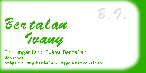 bertalan ivany business card